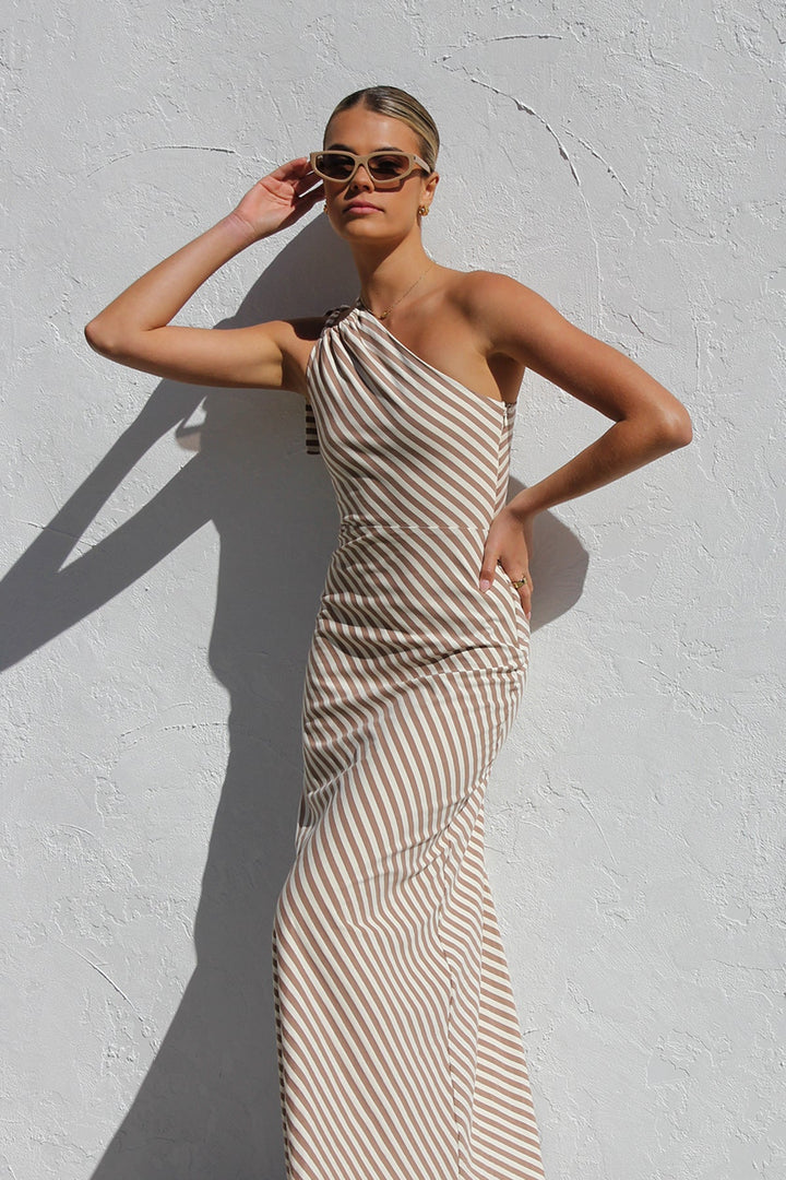 Rosalie - Striped Dress with Elegant Detail