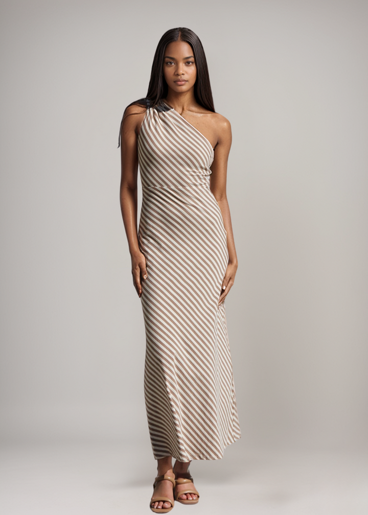 Rosalie - Striped Dress with Elegant Detail