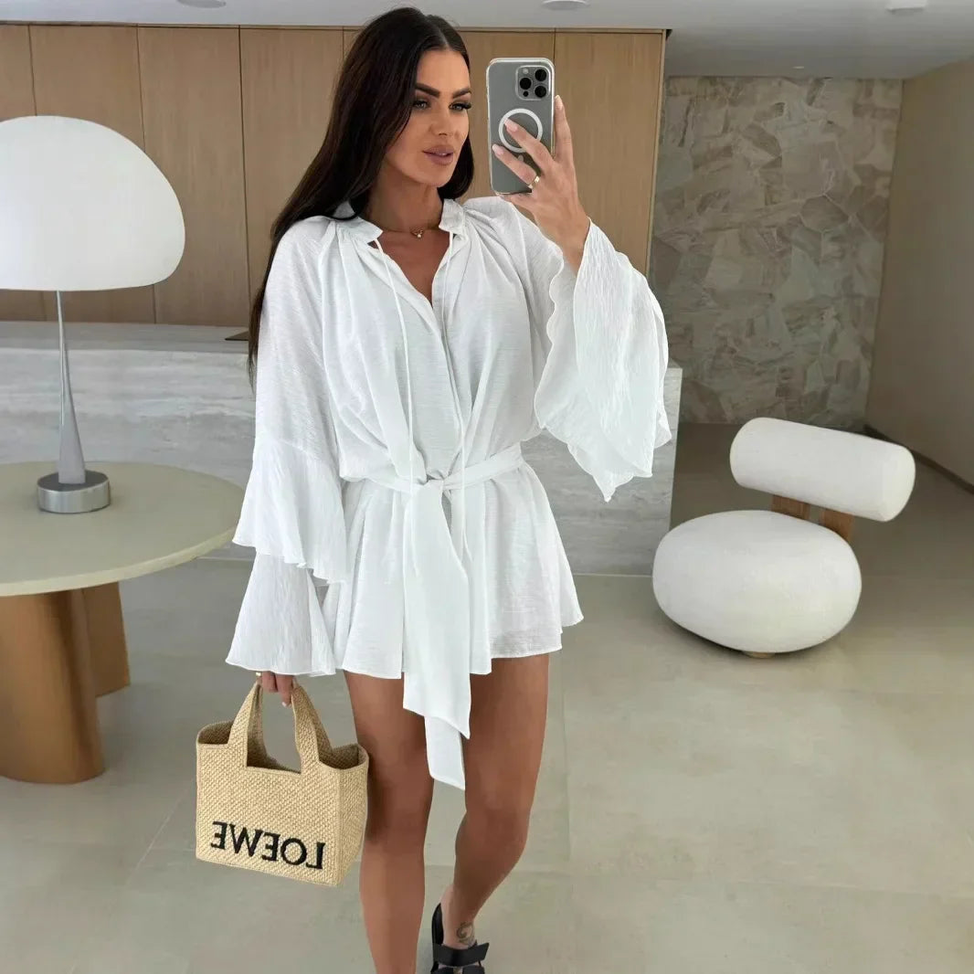 Sonya - Lightweight Shirt Dress with Belt