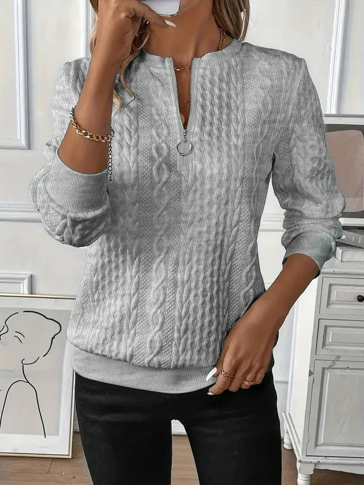 Siera - Textured Quarter Zip Pullover